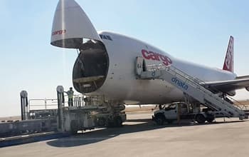 Air cargo aircraft on the tarmac